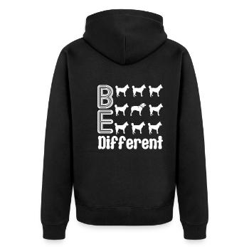 American Bulldog Be Different - Unisex Premium Organic Zip Hoodie - black - Back - Nico (187cm)