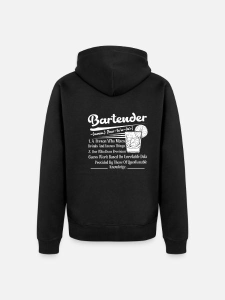 Bartender Definition - Unisex Premium Organic Zip Hoodie - black
