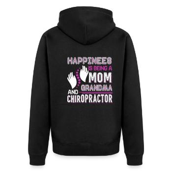 Chiropractor Mom Grandma And Chiropractor - Unisex Premium Organic Zip Hoodie - black - Back - Nico (187cm)