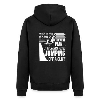 Cliff Diving Retirement Plan On Cliff Diving - Unisex Premium Organic Zip Hoodie - black - Back - Nico (187cm)