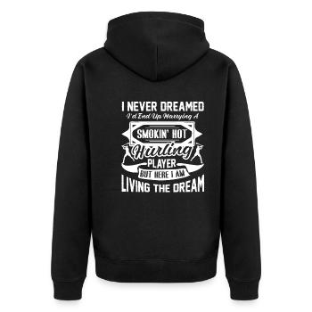 Hurling Smokin Hot Hurling Player - Unisex Premium Organic Zip Hoodie - black - Back - Nico (187cm)