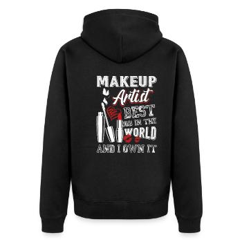 Makeup Artist Makeup Artist Is Best Job - Unisex Premium Organic Zip Hoodie - black - Back - Nico (187cm)