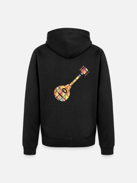 Mandolin Geometric - Unisex Premium Organic Zip Hoodie - black
