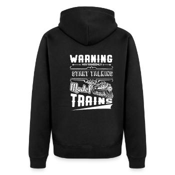 Model Railroad Talk About Model Trains - Unisex Premium Organic Zip Hoodie - black - Back - Nico (187cm)