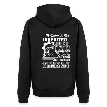 Mechanic Forever The Title Mechanic - Unisex Premium Organic Zip Hoodie - black - Back - Nico (187cm)