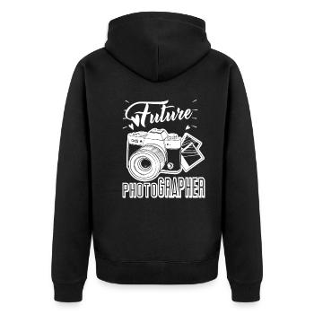 Photographer Future Photographer - Unisex Premium Organic Zip Hoodie - black - Back - Nico (187cm)