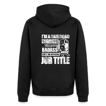 Railroad Engineer Railroad Engineer Job Title - Unisex Premium Organic Zip Hoodie - black - Back - Nico (187cm)