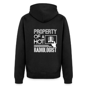 Radiologist Property Of A Hot Radiologist - Unisex Premium Organic Zip Hoodie - black - Back - Nico (187cm)