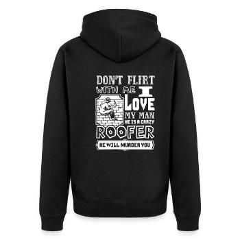 Roofer My Man Is A Roofer - Unisex Premium Organic Zip Hoodie - black - Back - Nico (187cm)