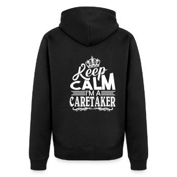 Caretaker I am A Caretaker - Unisex Premium Organic Zip Hoodie - black - Back - Nico (187cm)