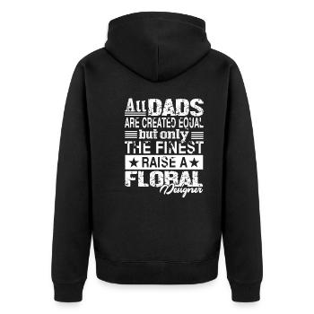 Floral Designer Floral Designer Dad - Unisex Premium Organic Zip Hoodie - black - Back - Nico (187cm)