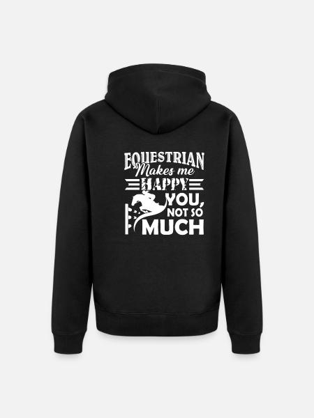 Equestrian Makes Me Happy - Unisex Premium Organic Zip Hoodie - black
