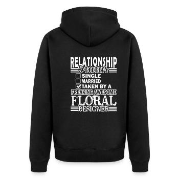 Floral Designer Relationship Status - Unisex Premium Organic Zip Hoodie - black - Back - Nico (187cm)