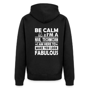 Nail Technician I am A Nail Technician - Unisex Premium Organic Zip Hoodie - black - Back - Nico (187cm)
