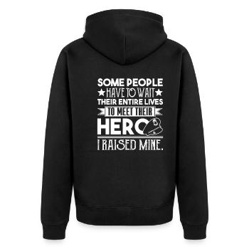Police Proud Police Parent - Unisex Premium Organic Zip Hoodie - black - Back - Nico (187cm)