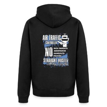 Things About Air Traffic Controller - Unisex Premium Organic Zip Hoodie - black - Back - Nico (187cm)