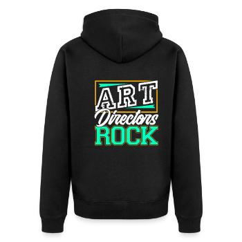 Art Directors Rock - Unisex Premium Organic Zip Hoodie - black - Back - Nico (187cm)