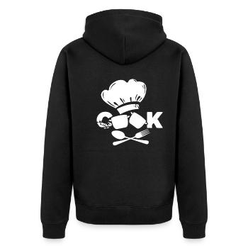 Chef I Love Cooking - Unisex Premium Organic Zip Hoodie - black - Back - Nico (187cm)