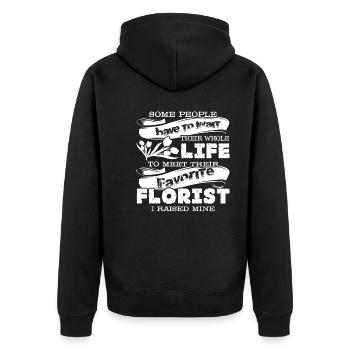 Florist Proud Florist Parent - Unisex Premium Organic Zip Hoodie - black - Back - Nico (187cm)