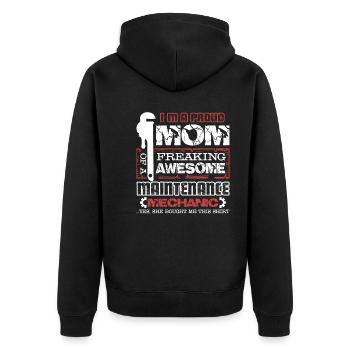I am A Maintenance Mechanic Mom - Unisex Premium Organic Zip Hoodie - black - Back - Nico (187cm)