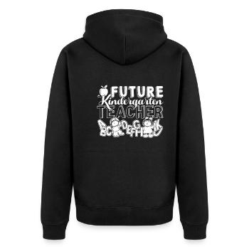 Kindergarten Teacher Future Kindergarten Teacher - Unisex Premium Organic Zip Hoodie - black - Back - Nico (187cm)