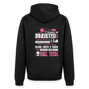 Forever The Title Nail Technician - Unisex Premium Organic Zip Hoodie - black - Back - Nico (187cm)