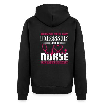 Nurse Anesthetist Dress Up Like Nurse Anesthetist - Unisex Premium Organic Zip Hoodie - black - Back - Nico (187cm)