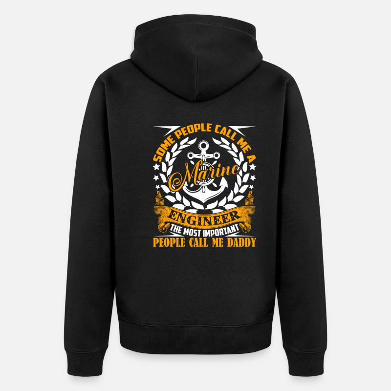 Marine Engineer Marine Engineer Daddy - Unisex Premium Organic Zip Hoodie - black