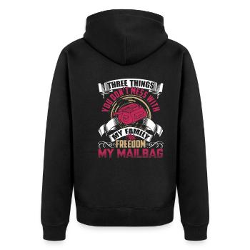 Mail Carrier Don't Mess With My Mailbag - Unisex Premium Organic Zip Hoodie - black - Back - Nico (187cm)