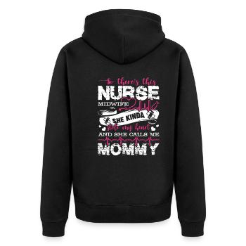 Nurse Midwife Nurse Midwife Mommy - Unisex Premium Organic Zip Hoodie - black - Back - Nico (187cm)