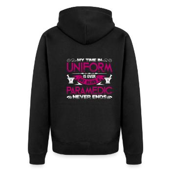 Paramedic Being A Paramedic Never Ends - Unisex Premium Organic Zip Hoodie - black - Back - Nico (187cm)