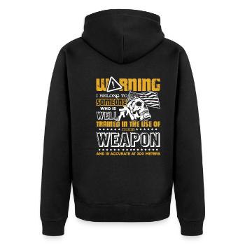 Veteran I Belong To A Veteran - Unisex Premium Organic Zip Hoodie - black - Back - Nico (187cm)