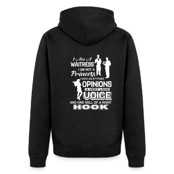 Waitress I am A Waitress - Unisex Premium Organic Zip Hoodie - black - Back - Nico (187cm)