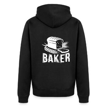 Baker Is My Job - Unisex Premium Organic Zip Hoodie - black - Back - Nico (187cm)