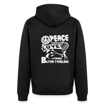 Baton Twirling Peace Love Baton twirling - Unisex Premium Organic Zip Hoodie - black - Back - Nico (187cm)