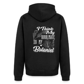 Botanist Is My Soulmate - Unisex Premium Organic Zip Hoodie - black - Back - Nico (187cm)