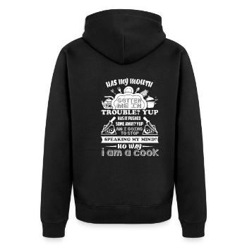 Cook Proud To Be A Cook - Unisex Premium Organic Zip Hoodie - black - Back - Nico (187cm)