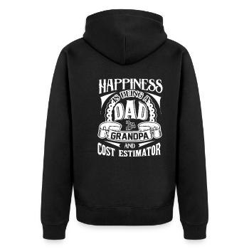 Cost Estimator Dad Grandpa And Cost Estimator - Unisex Premium Organic Zip Hoodie - black - Back - Nico (187cm)