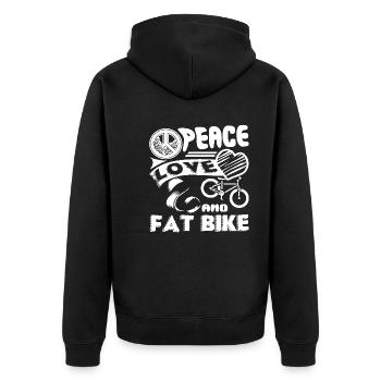 Fat Bike Peace Love Fat Bike - Unisex Premium Organic Zip Hoodie - black - Back - Nico (187cm)