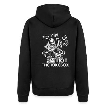 DJ I am The DJ Not The Jukebox - Unisex Premium Organic Zip Hoodie - black - Back - Nico (187cm)