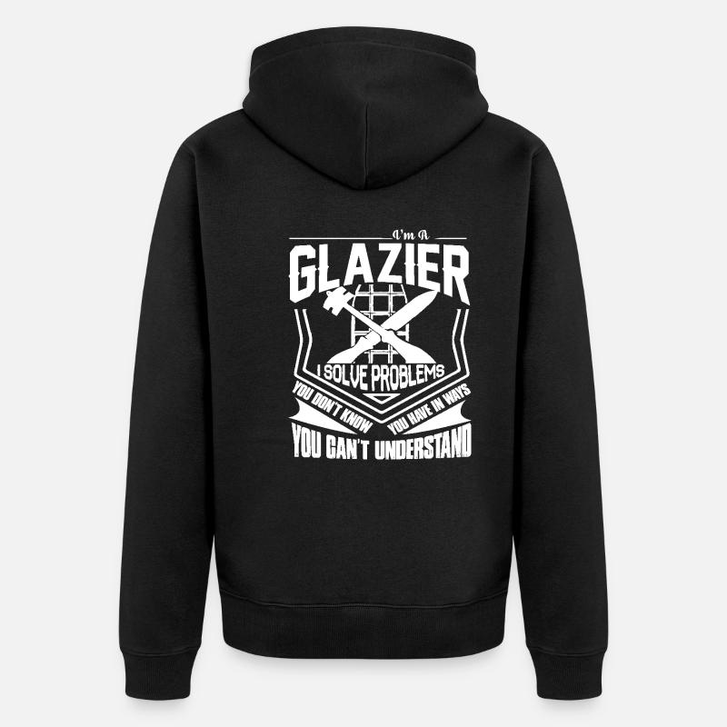 Glazier I Solve Problems - Unisex Premium Organic Zip Hoodie - black