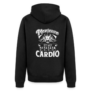Manicurist Manicure Is My Cardio - Unisex Premium Organic Zip Hoodie - black - Back - Nico (187cm)
