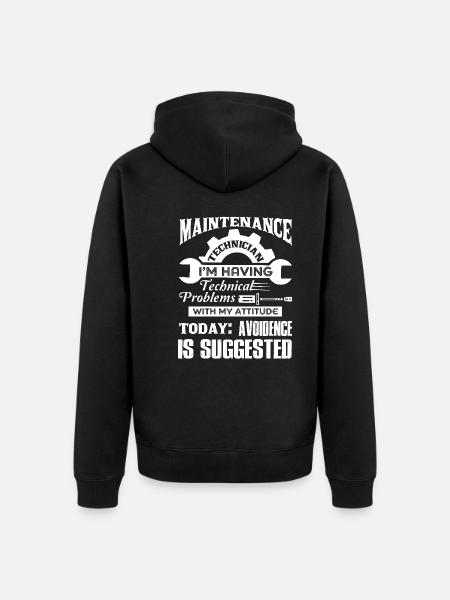 Maintenance Technician Having Technical Problems - Unisex Premium Organic Zip Hoodie - black