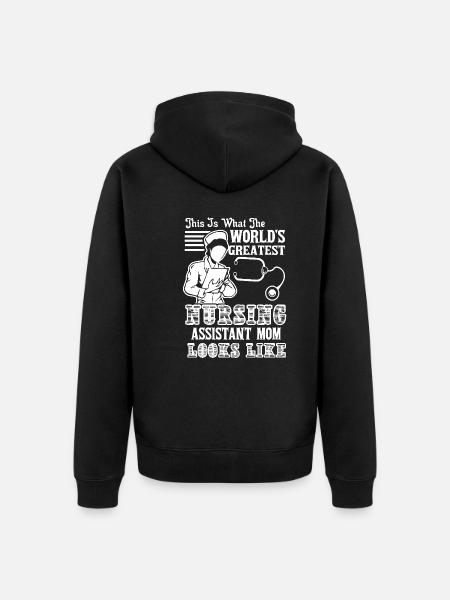 Nursing Assistant Nursing Assistant Mom - Unisex Premium Organic Zip Hoodie - black