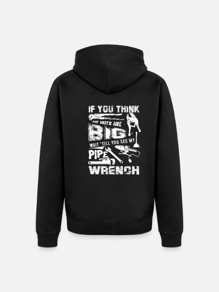 Plumber's Pipe Wrench - Unisex Premium Organic Zip Hoodie - black