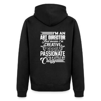 Art Director Cool And Crazy Art Director - Unisex Premium Organic Zip Hoodie - black - Back - Nico (187cm)