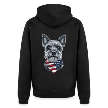 Zwergschnauzer - Unisex Premium Bio Zip Hoodie - Schwarz - Hinten - Nico (187cm)