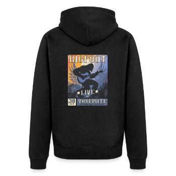 Bigfoot lustige Band Shirt Parodie - Unisex Premium Bio Zip Hoodie - Schwarz - Hinten - Nico (187cm)
