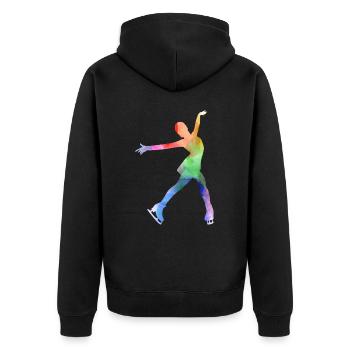 Eiskunstlauf Eiskunstlauf Schlittschuh Schlittschuh Tanz Wintersport - Unisex Premium Bio Zip Hoodie - Schwarz - Hinten - Nico (187cm)
