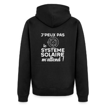 J'peux pas le système solaire m'attend astronomie - Veste à capuche bio Premium Unisexe - noir - Dos - Nico (187cm)